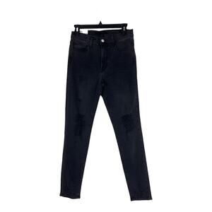Joe's jeans black The Charlie high rise ankle ripped skinny size 27